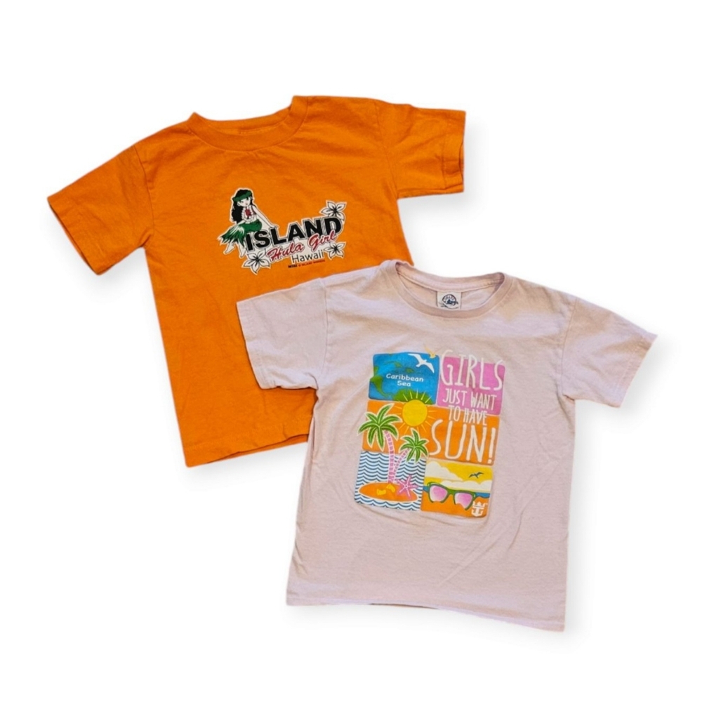 Lot of 2 - Girl's 'Sunny' Short Sleeved Tees Size S